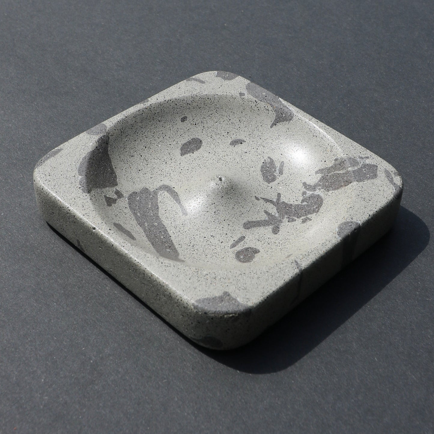 Marbled Concrete Incense Holder (Beige + Grey)