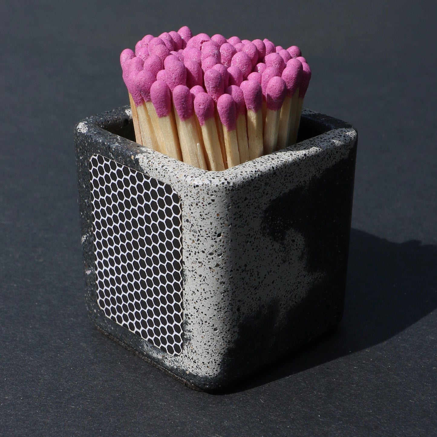 Marbled Match Pot (Black + White)