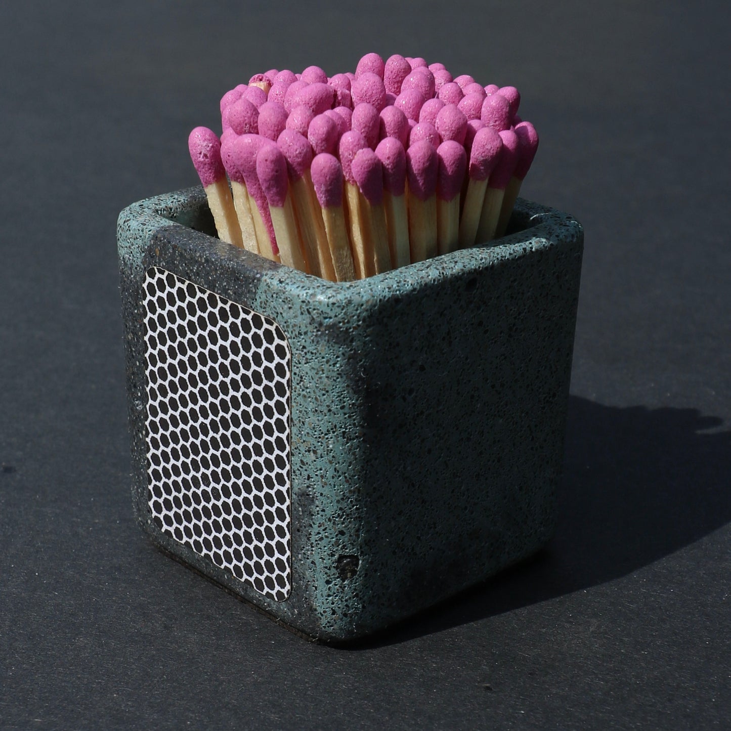 Marbled Match Pot (Black + Blue)