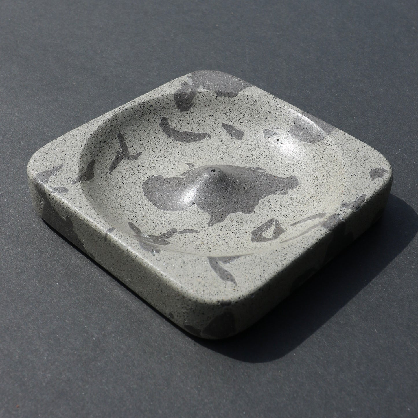 Marbled Concrete Incense Holder (Beige + Grey)