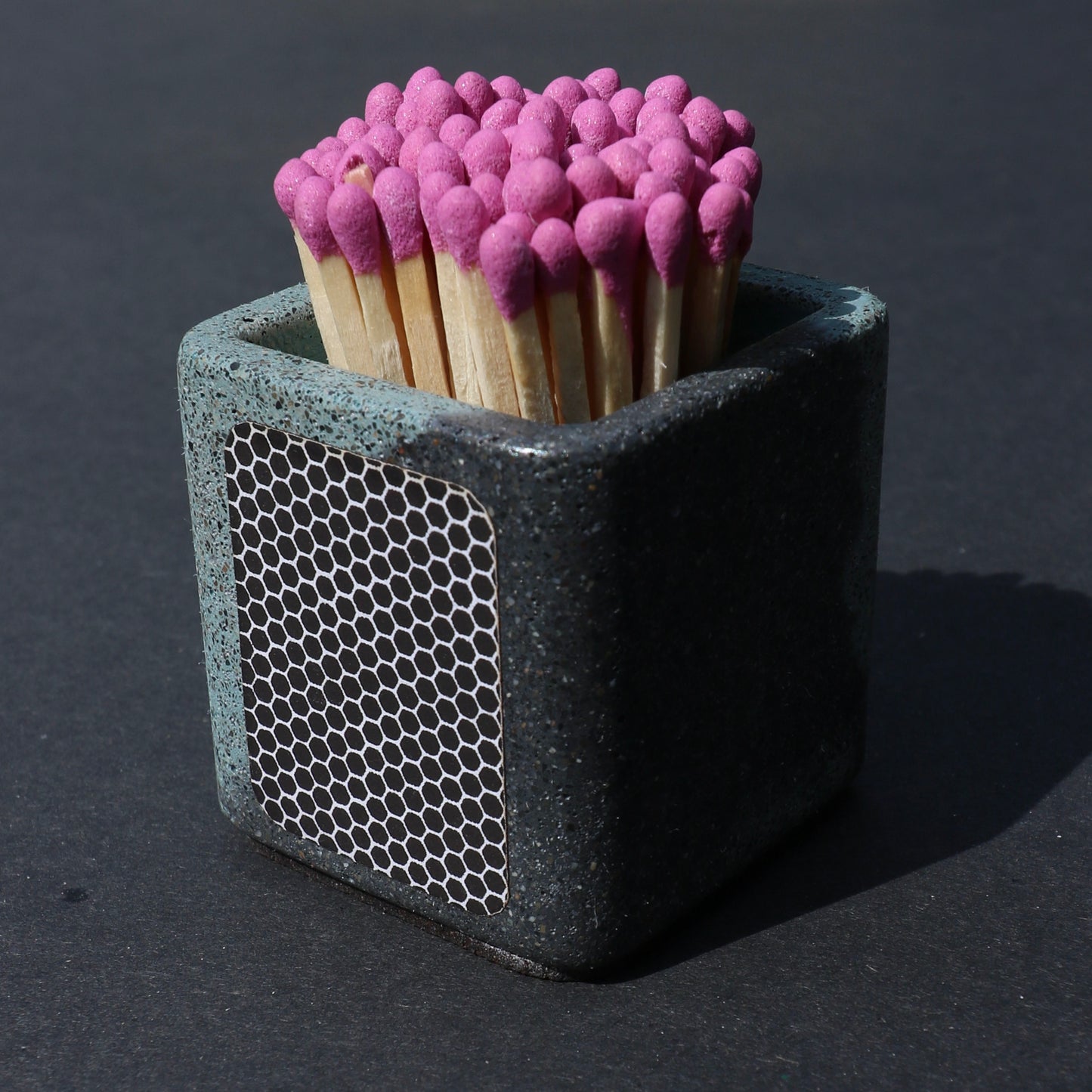 Marbled Match Pot (Black + Blue)
