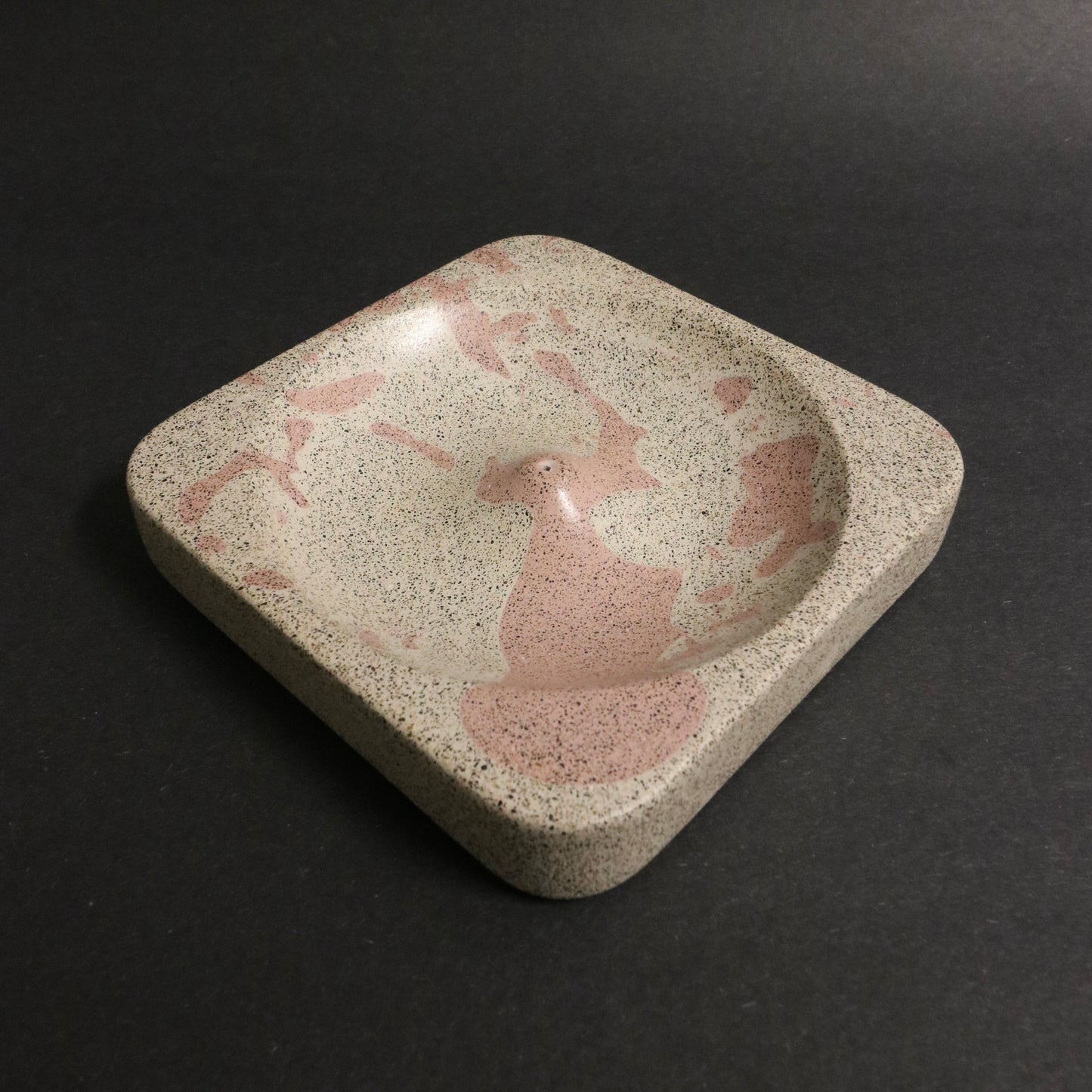 White+Pink Polished Concrete Incense Holder