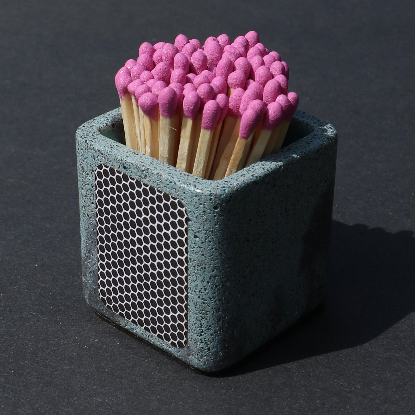 Marbled Match Pot (Black + Blue)