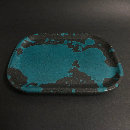 Black+Teal Little Polished Concrete Tray