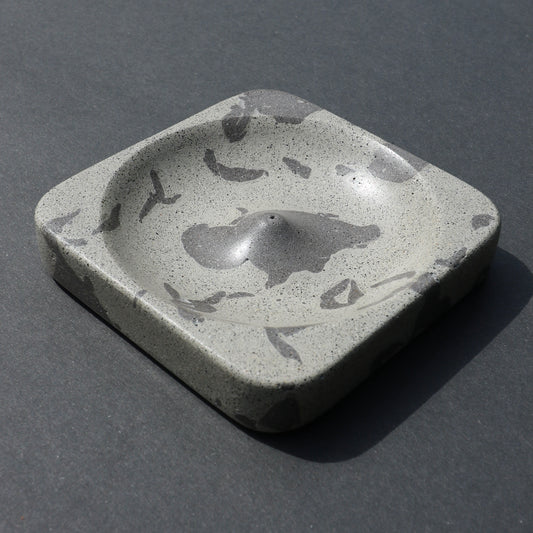 Marbled Concrete Incense Holder (Beige + Grey)