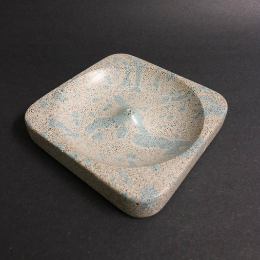 White+Blue Polished Concrete Incense Holder