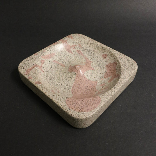 White+Pink Polished Concrete Incense Holder