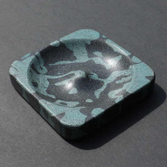 Splatter Concrete Incense Holder (Blue + Black)