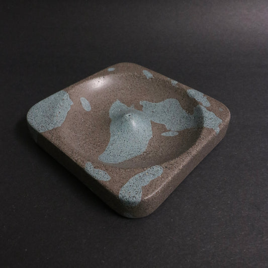 Grey+Blue Polished Concrete Incense Holder