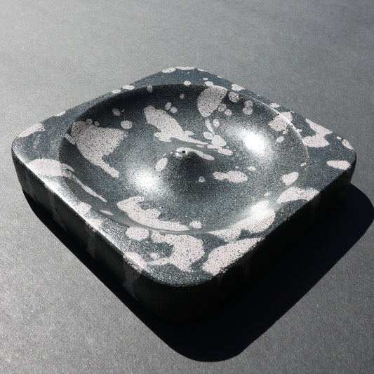 Splatter Concrete Incense Holder (Vintage Pink + Black)