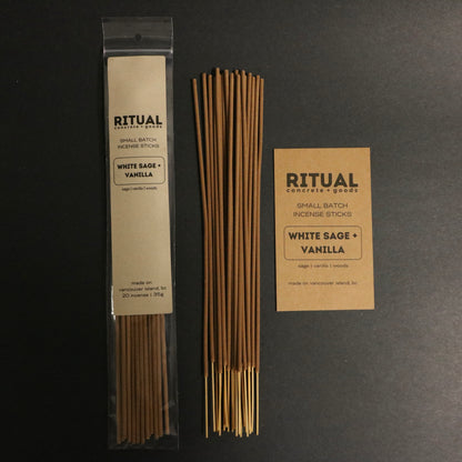 Ritual Incense Sticks packaging with incense sticks on a black background