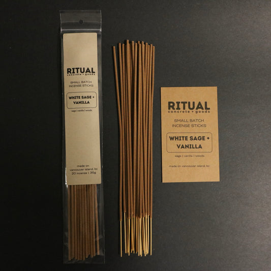 Ritual Incense Sticks packaging with incense sticks on a black background